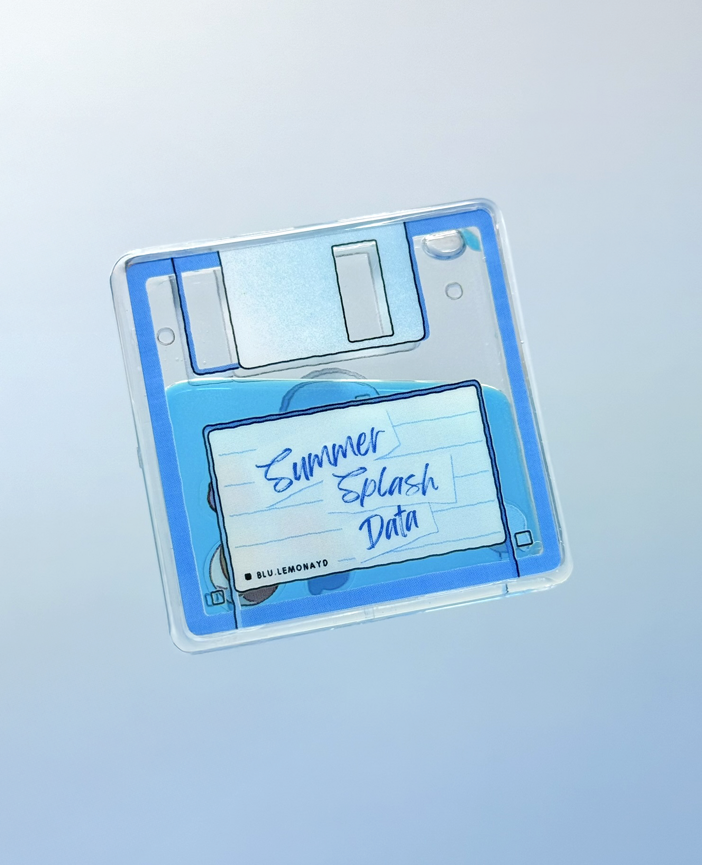 Summer Floppy disk Shaker Charm | Keychain | Badge Reel | Phone Grip