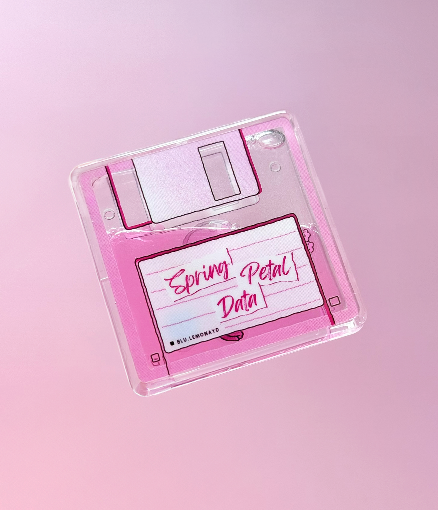 Spring Floppy disk Shaker Charm | Keychain | Badge Reel | Phone Grip