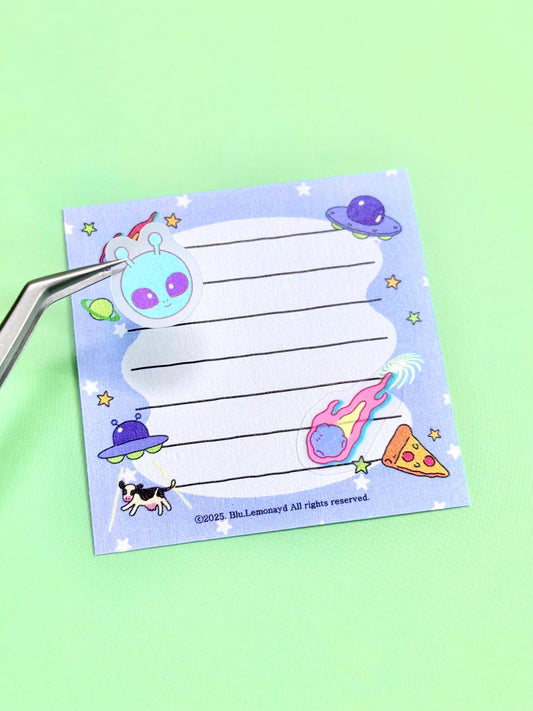 Alien Stationery Sets | Sticker | Mini postcard | Envolope | coloring paper