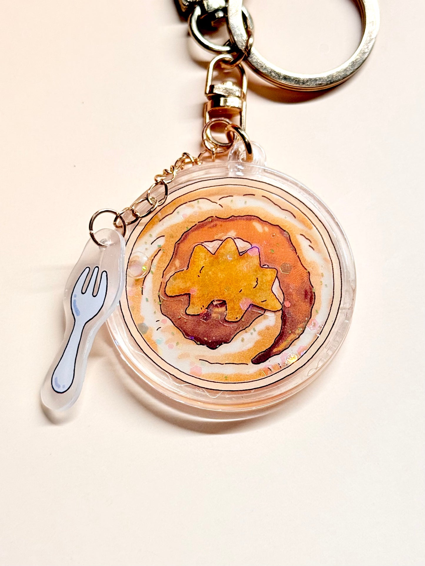 Dino nuggets Shaker Charm | Keychain | Badge Reel | Phone Grip