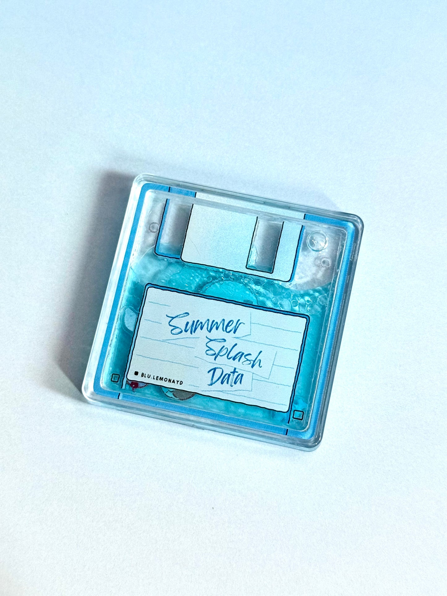 Summer Floppy disk Shaker Charm | Keychain | Badge Reel | Phone Grip