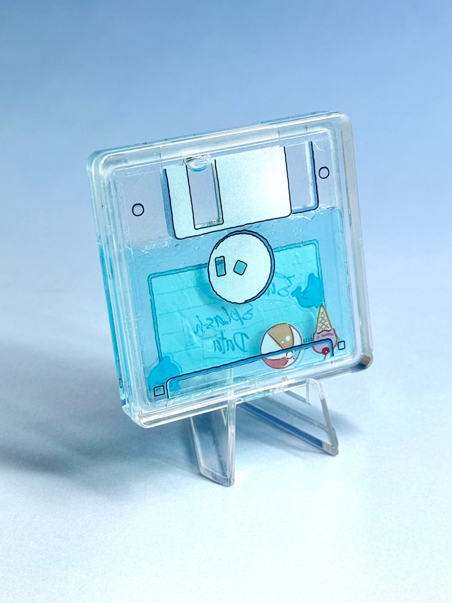 Summer Floppy disk Shaker Charm | Keychain | Badge Reel | Phone Grip