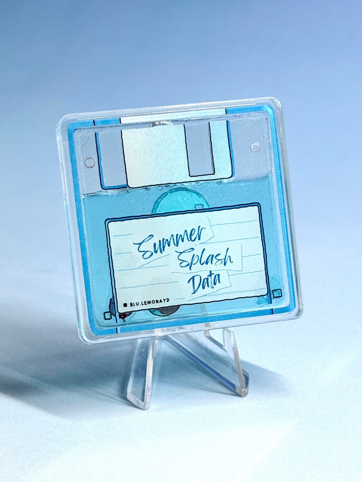 Summer Floppy disk Shaker Charm | Keychain | Badge Reel | Phone Grip