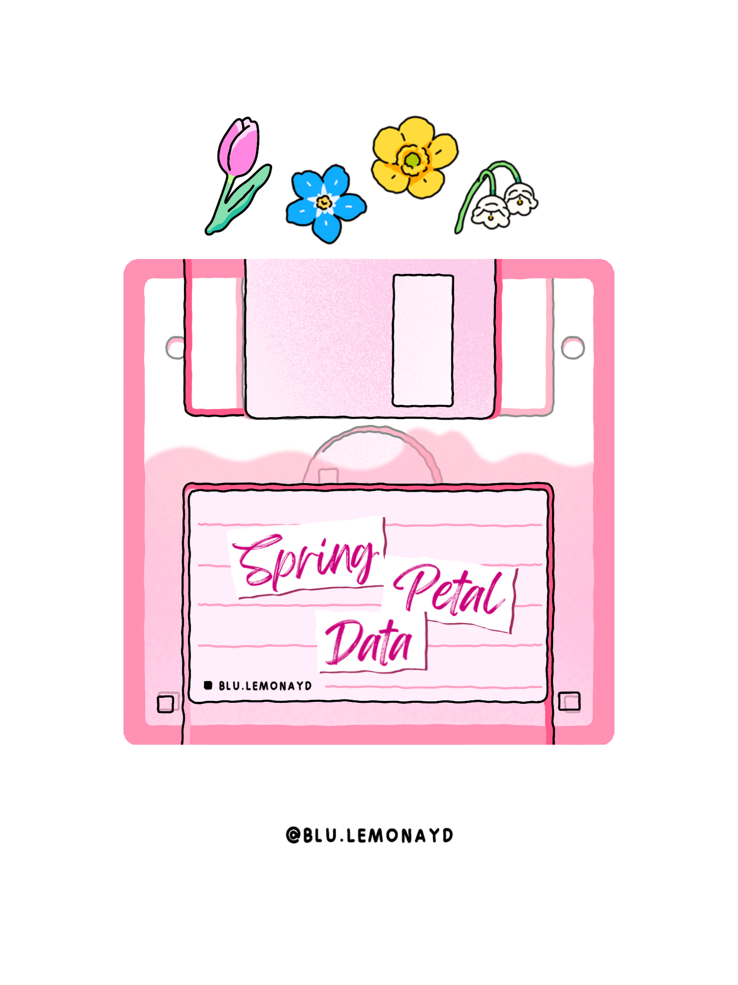 Spring Floppy disk Shaker Charm | Keychain | Badge Reel | Phone Grip