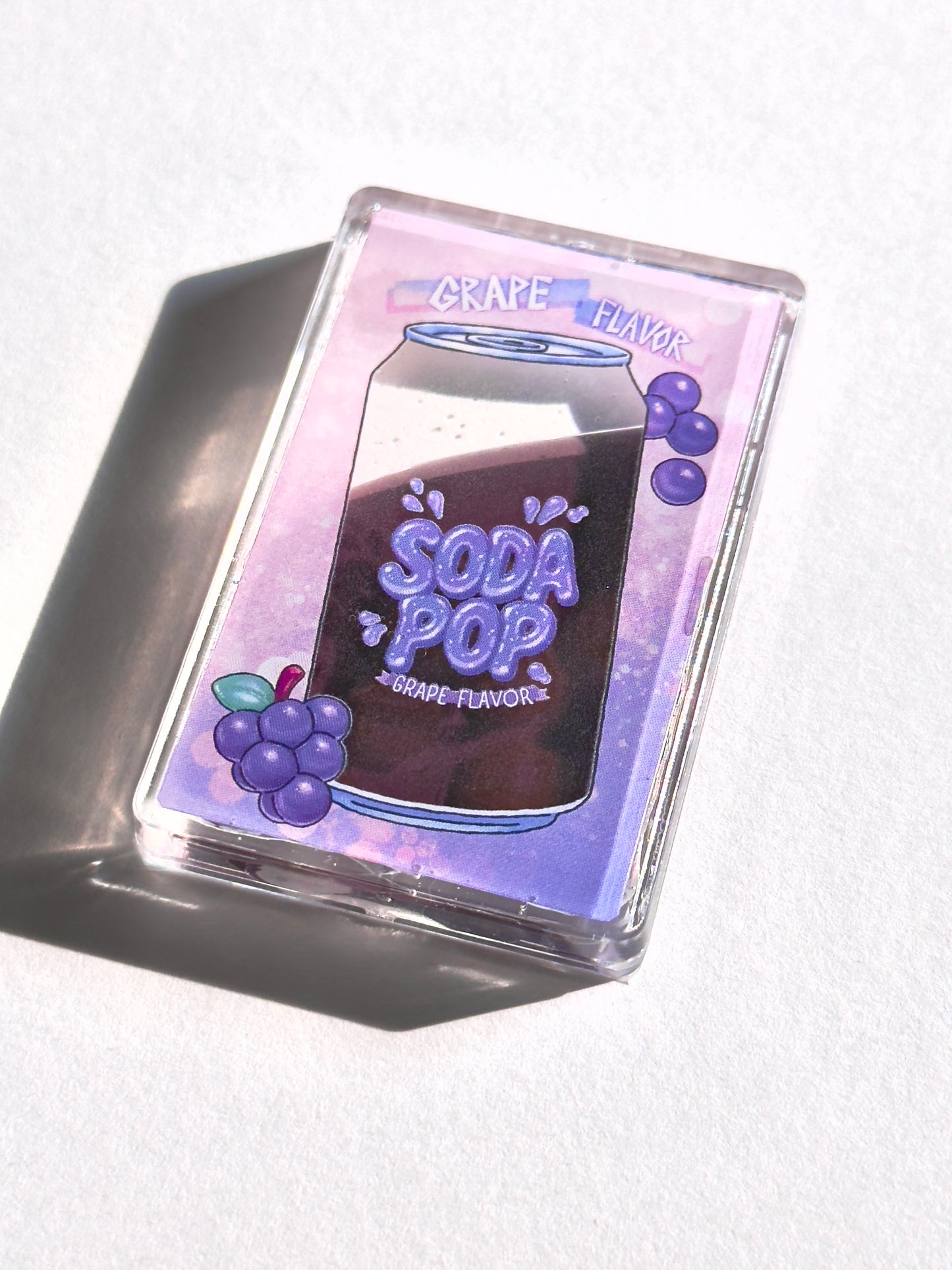 Grape Sodapop can Shaker Charm | Keychain | Badge Reel | Phone Grip