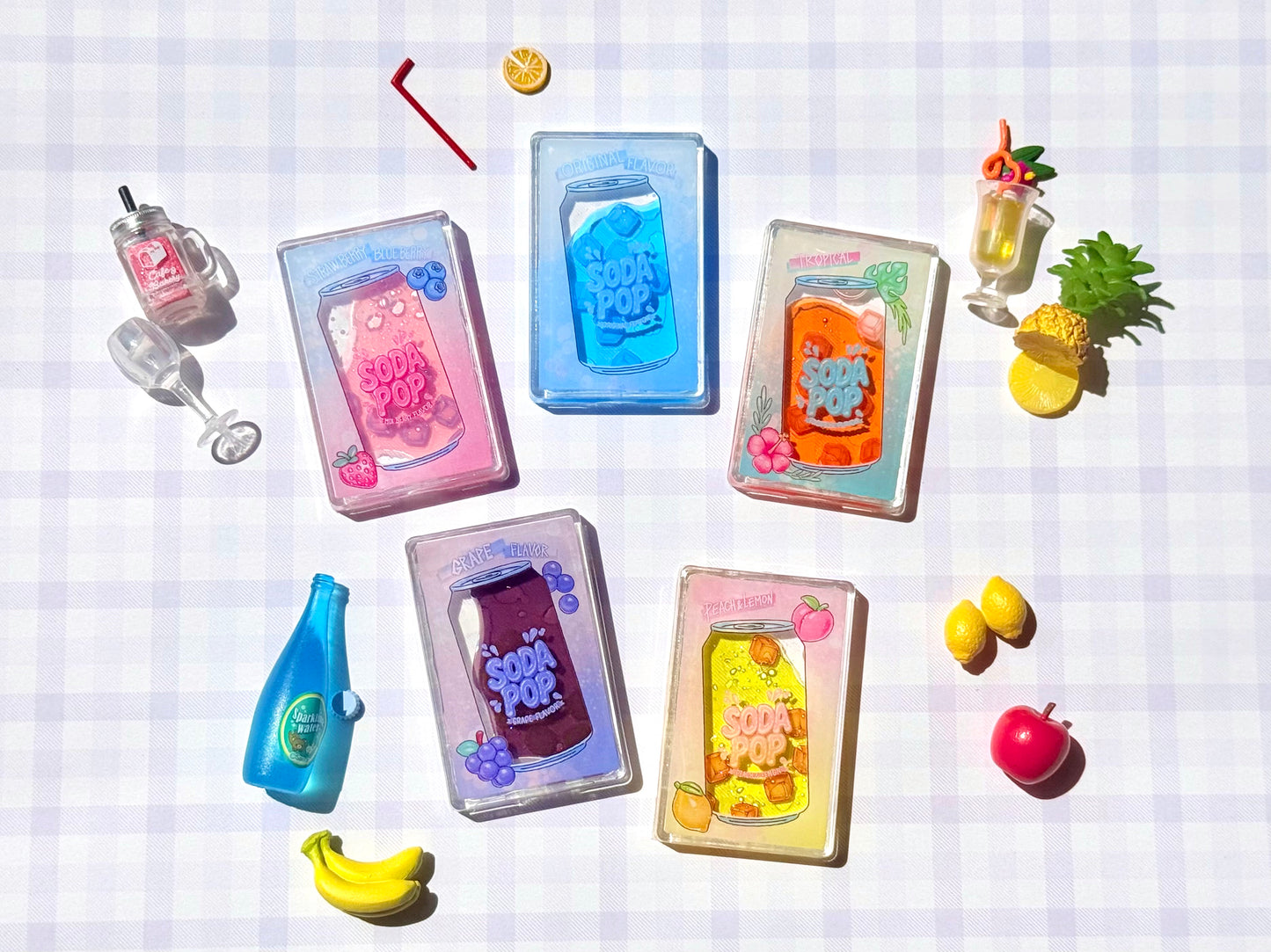 Grape Sodapop can Shaker Charm | Keychain | Badge Reel | Phone Grip