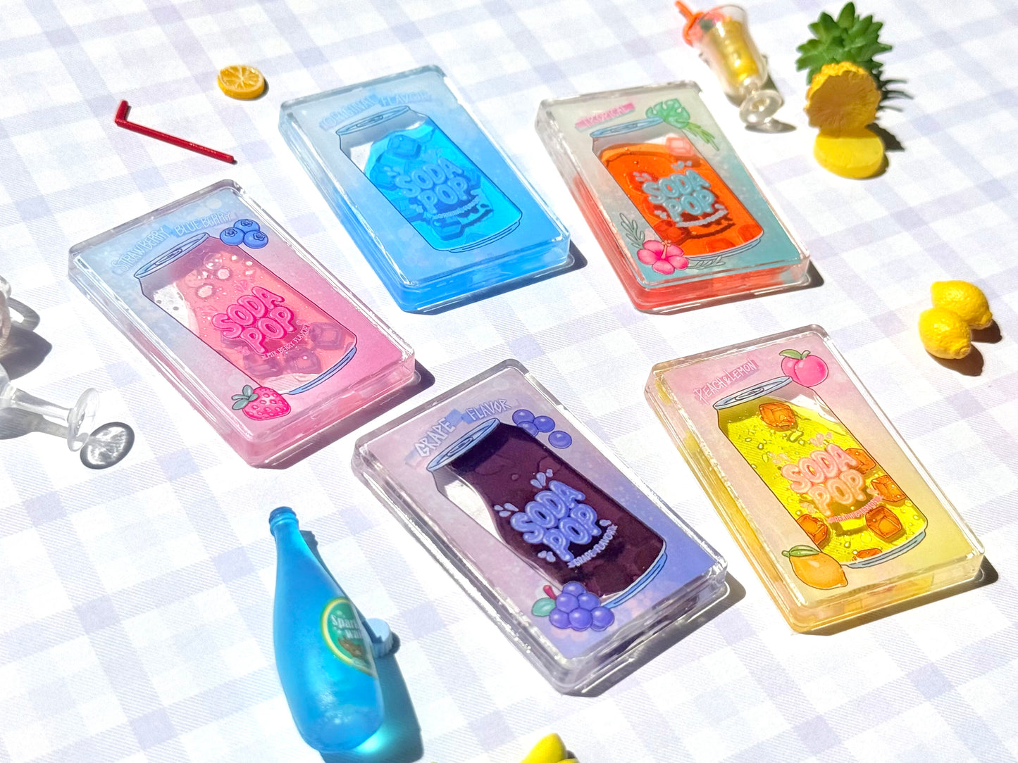 Grape Sodapop can Shaker Charm | Keychain | Badge Reel | Phone Grip