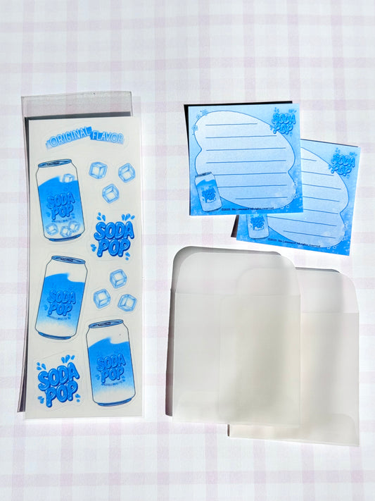 Soda pop Stationery Sets  | Sticker | Mini postcard | Envolope