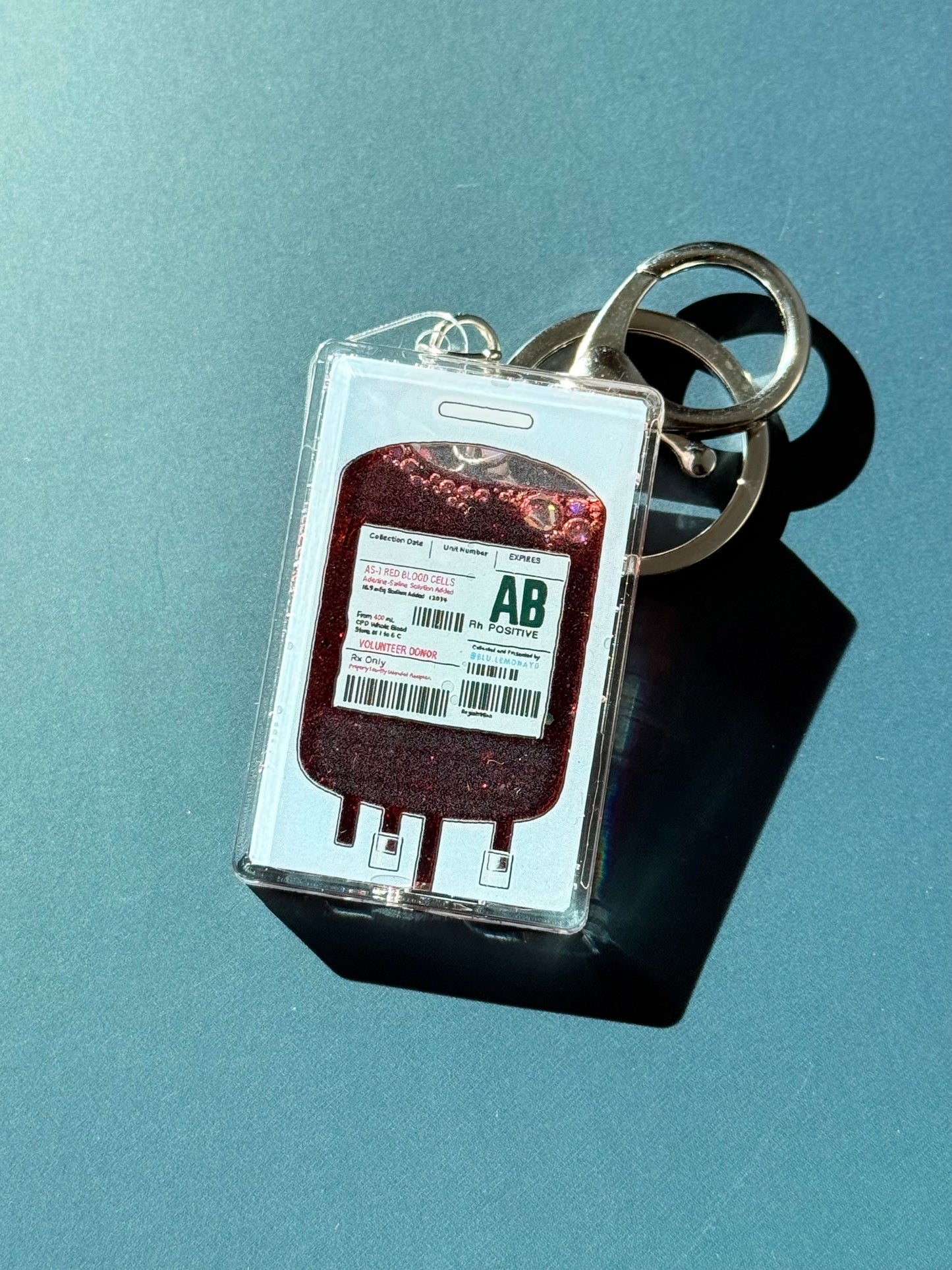 Blood Pack Shaker Charm | Keychain | Badge Reel | Phone Grip