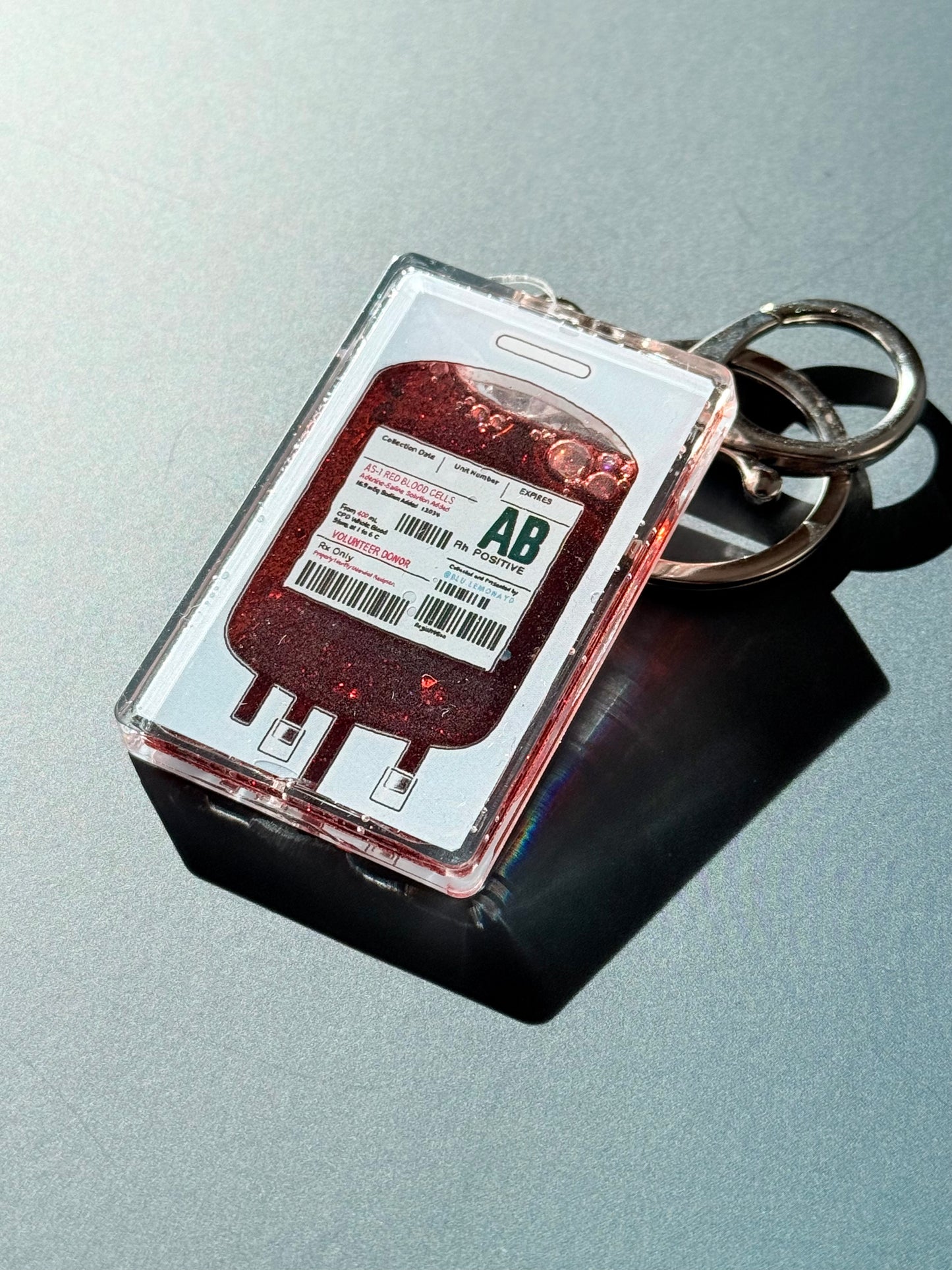 Blood Pack Shaker Charm | Keychain | Badge Reel | Phone Grip