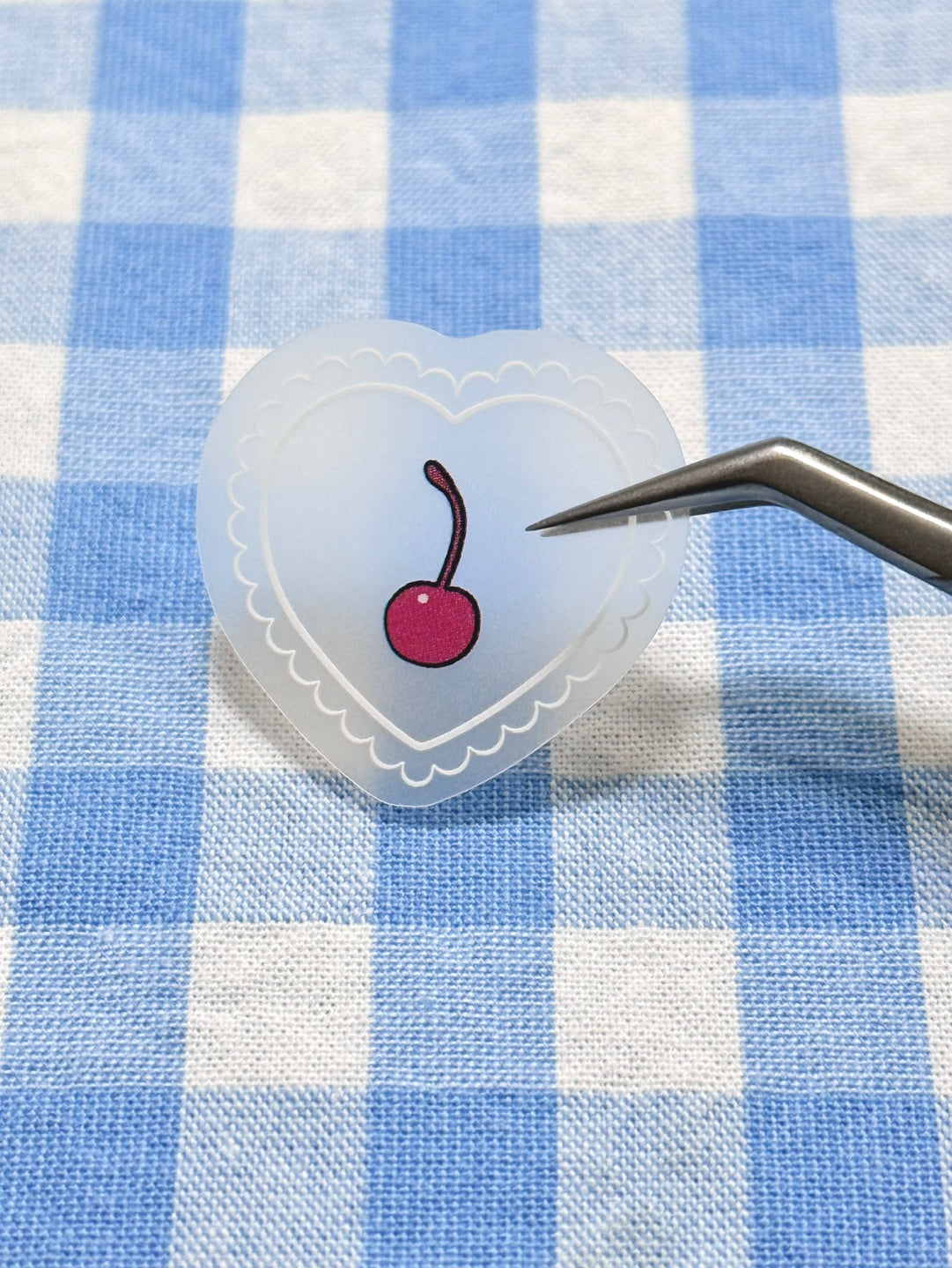 Cherry Heart Transparent Sticker