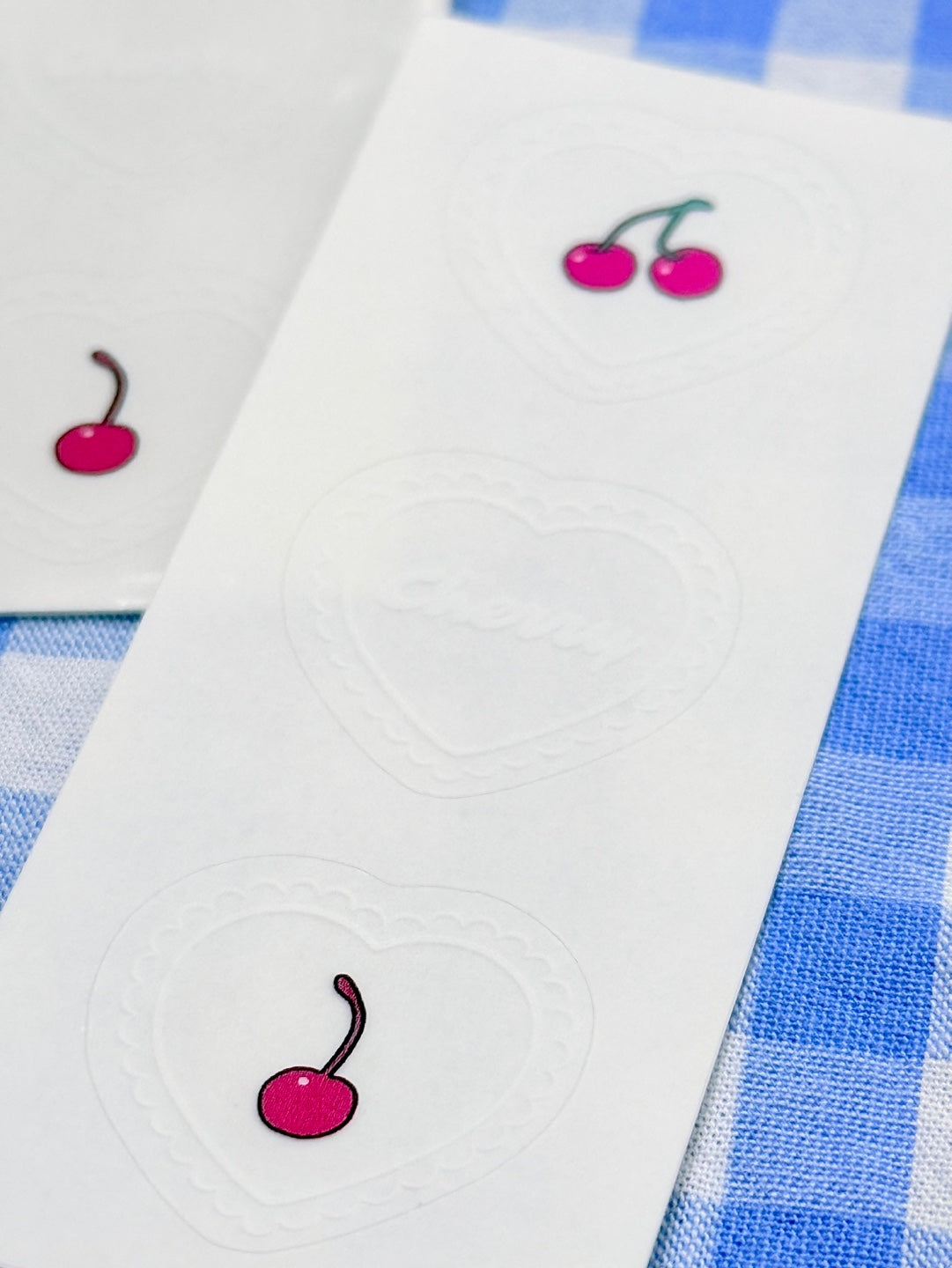 Cherry Heart Transparent Sticker